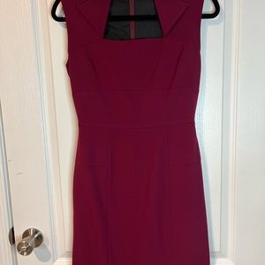 Dress burgundy with gorgeous collar.